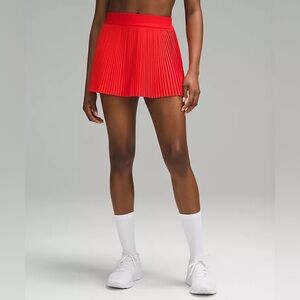 Lululemon Red Pleated Tennis Skirt